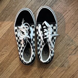 Vans Women’s Black and White Checkered Sneakers